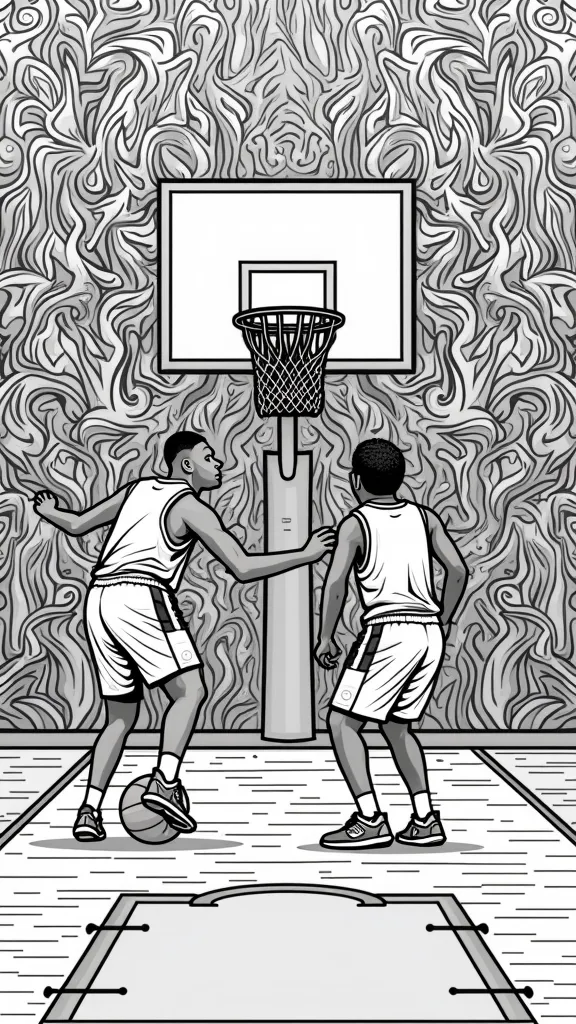 basketball coloring pages for adults